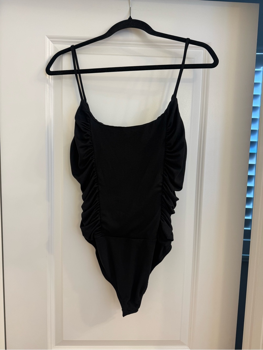 VICI Ruched Black Bodysuit Size Medium NWOT